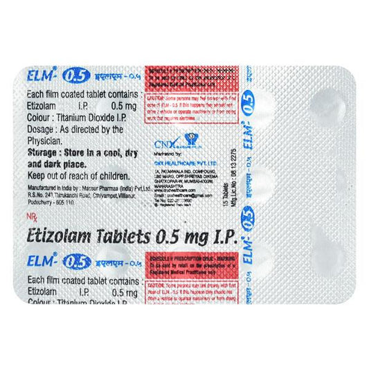 ELM 0.5 Tablet 15's - Global Surgicals