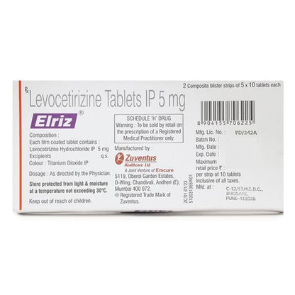 Elriz 5mg Tablet 10'S - Global Surgicals
