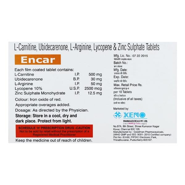 Encar Tablet 10'S - Global Surgicals