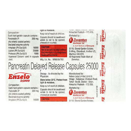ENZELO 25000 Capsule 10's - Global Surgicals