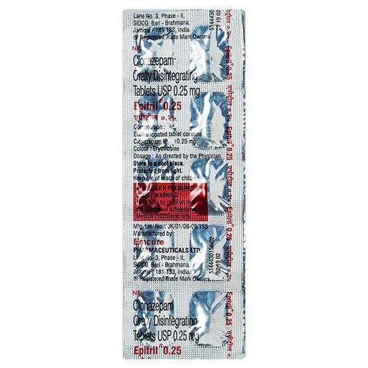 Epitril 0.25mg Tablet 10'S - Global Surgicals