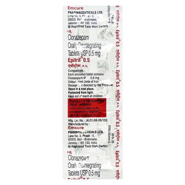 Epitril 0.5mg Tablet 10'S - Global Surgicals