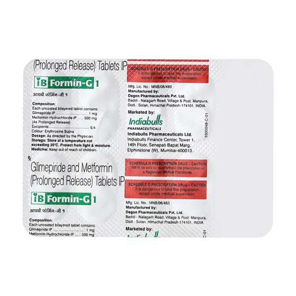 Ibformin G 1mg Tablet 10'S