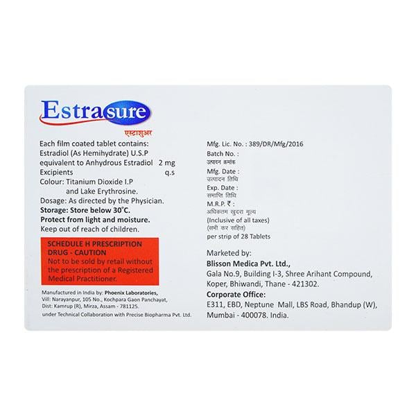 ESTRASURE 2 Tablet 28's - Global Surgicals