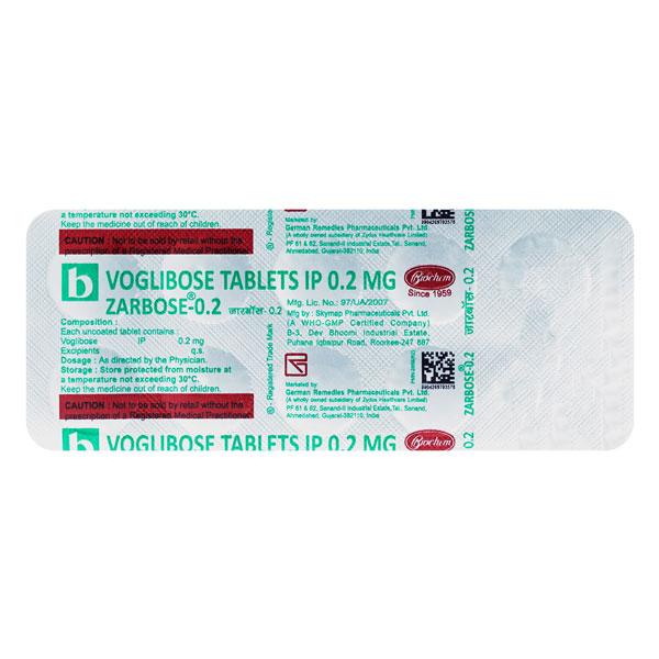 ZARBOSE 0.2 Tablet 10's