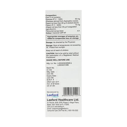 ETAZYME Pineapple Flavoured Syrup 100ml - Global Surgicals