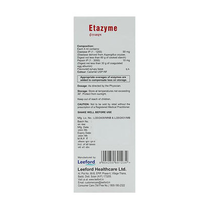Etazyme Pineapple Flavoured Syrup 200ml - Global Surgicals