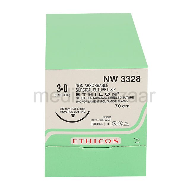 Ethicon Ethilon Suture 3 - 0 - Global Surgicals