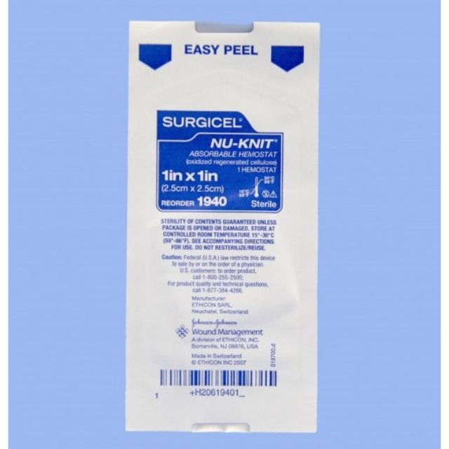 Ethicon NU - KNIT Surgicel Absorbable Hemostat - Global Surgicals