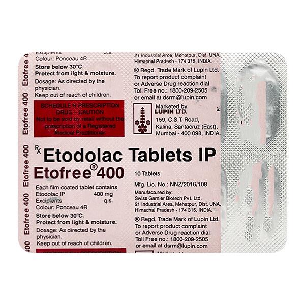 Etofree 400mg Tablet 10'S - Global Surgicals