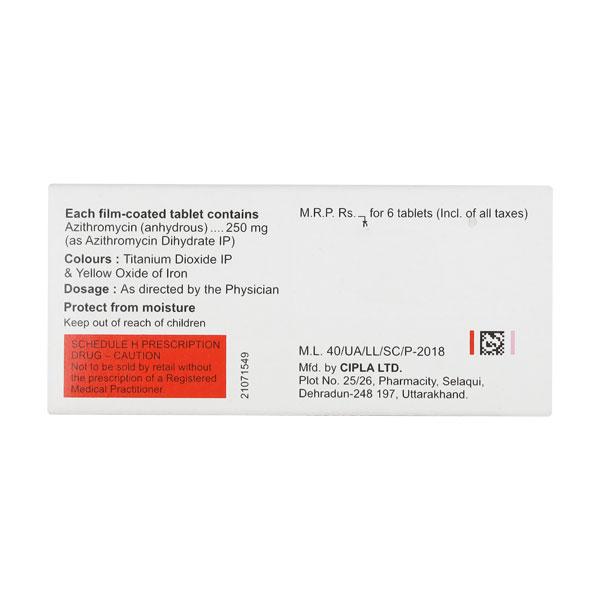 Azipro 250mg Tablet 6'S