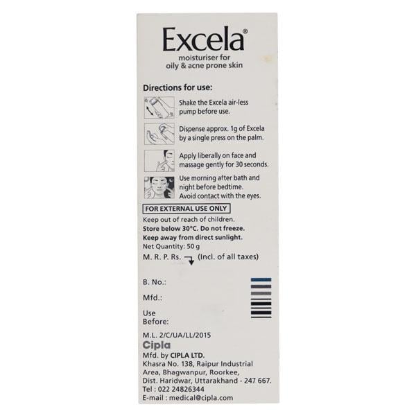 Excela Moisturiser For Oily & Acne Prone Skin Cream 50gm - Global Surgicals