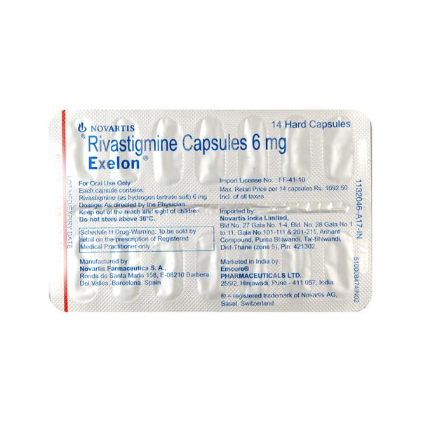 Exelon 6mg Capsule 14'S - Global Surgicals