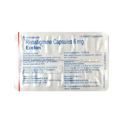 Exelon 6mg Capsule 14'S - Global Surgicals