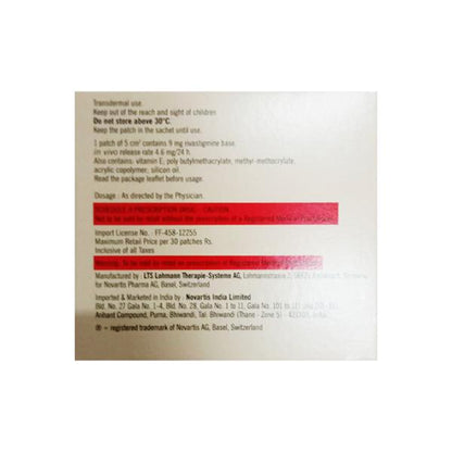 Exelon Patch 5 4.6mg Transdermal Patch 30'S - Global Surgicals