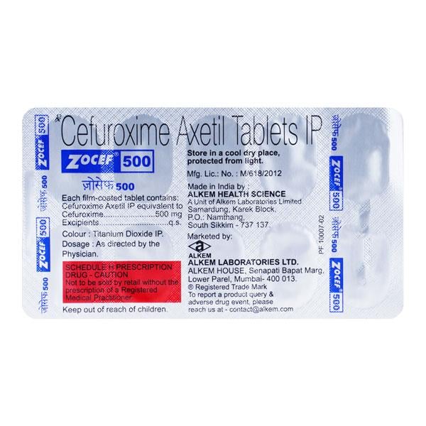 Zocef 500mg Tablet 10'S