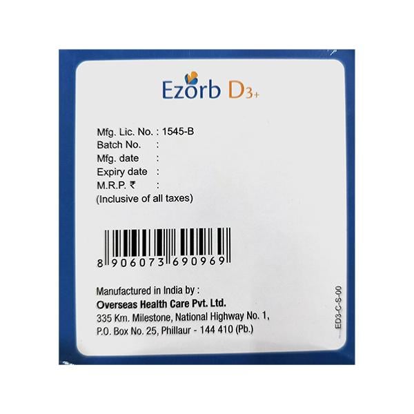 EZORB D3+ Tablet 15's - Global Surgicals