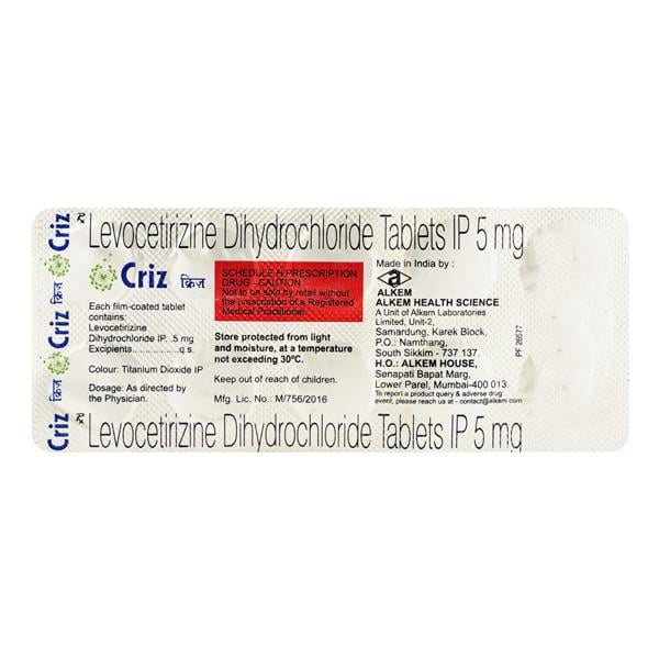 CRIZ 5mg Tablet 10's