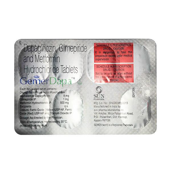 GEMER DAPA 5/1/500 Tablet 7's
