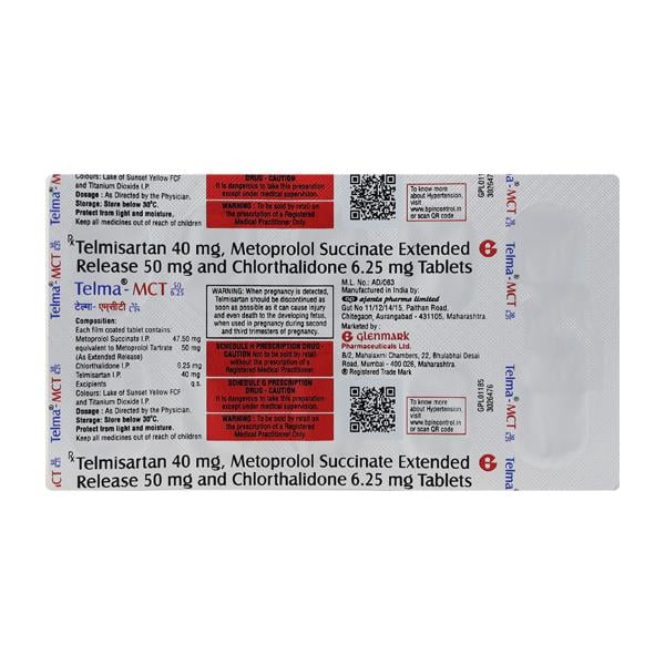 TELMA MCT 50/6.25 Tablet 10's