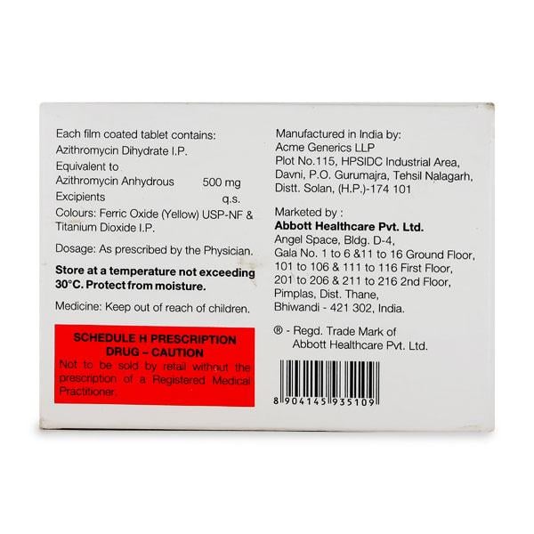 AZRO 500mg Tablet 5's