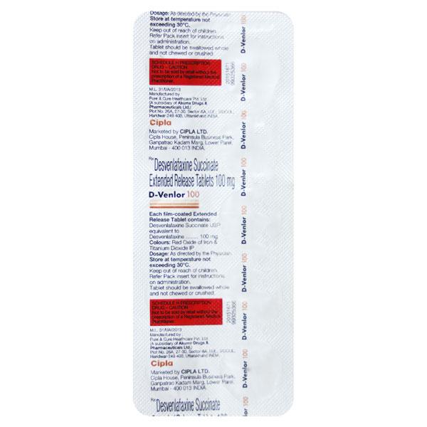 D Venlor 100mg Tablet 10'S