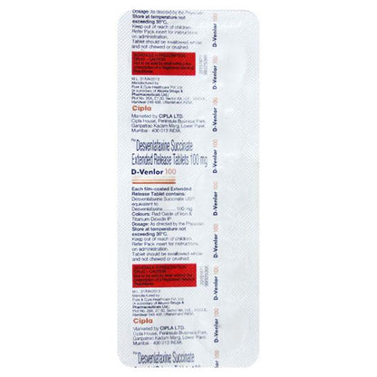 D Venlor 100mg Tablet 10'S