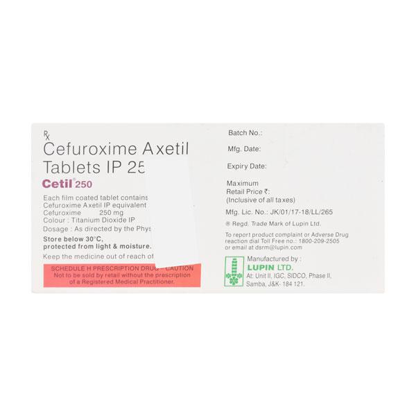 Cetil 250mg Tablet 10'S