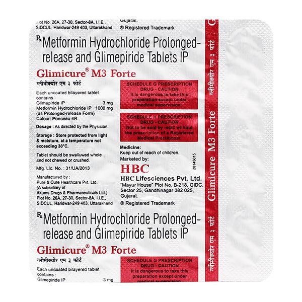 GLIMICURE M3 FORTE Tablet 15's
