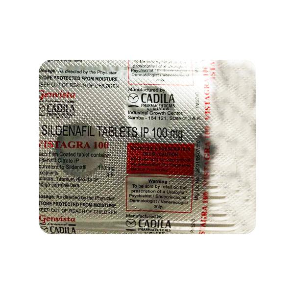 Vistagra 100mg Tablet 4'S