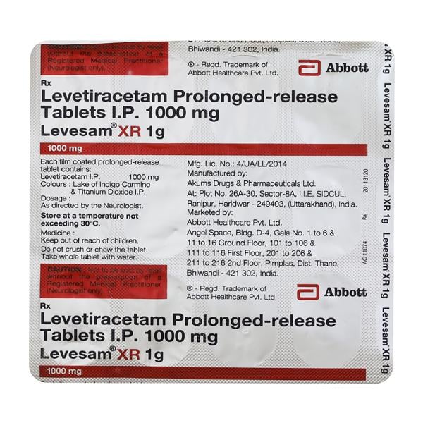 Levesam Xr 1Gm Tablet 15's