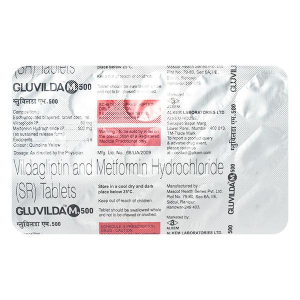 GLUVILDA M+ 500 Tablet 15's