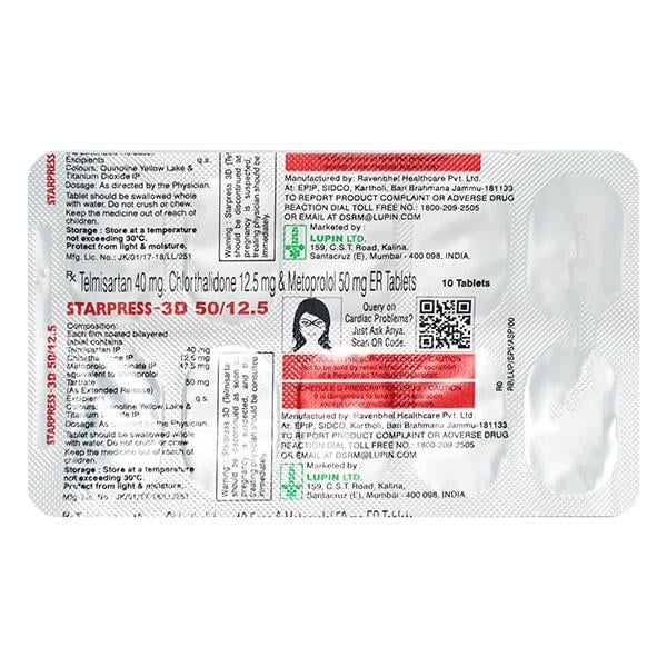 STARPRESS 3D 50/12.5 Tablet 10's