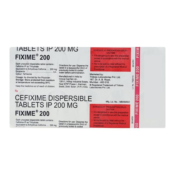 Fixime 200mg Tablet 10'S