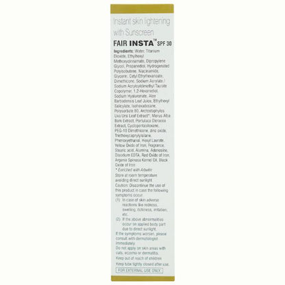 FAIR INSTA SPF 30 INSTANT SKIN LIGHTENING WITH SUNSCREEN Cream 20gm - Global Surgicals