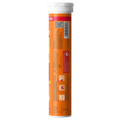 Fast&Up Charge Natural Vitamin C Orange Flavour - 20 Effervescent Tablets, Amla Extract + Zinc for Daily Immunity | Helps to boost & Strengthens Collagen for Healthy Skin, Hair & Nails
