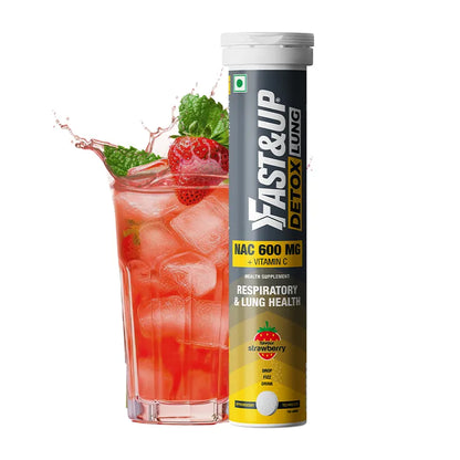 FAST&UP Detox Lung N-Acetylcysteine 600mg + Vitamin C Strawberry