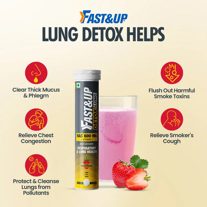 FAST&UP Detox Lung N-Acetylcysteine 600mg + Vitamin C Strawberry