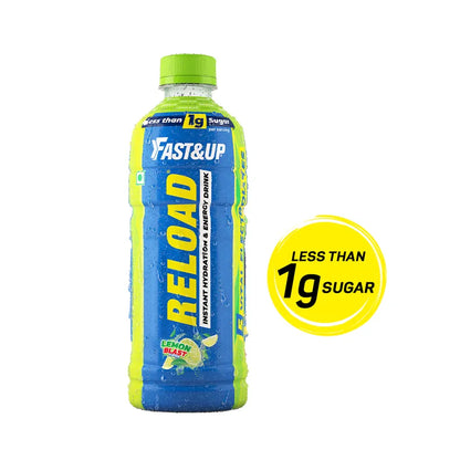 Fast&Up Reload Low Sugar Ready to Drink Instant Energy & Hydration Lemon Flavour, 500 ml