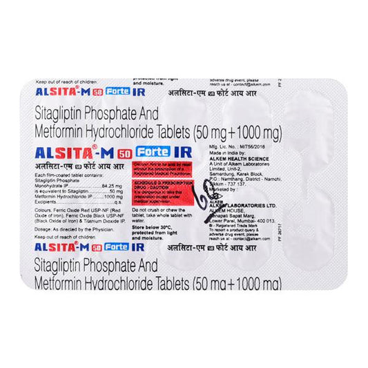 ALSITA M 50 FORTE IR Tablet 10's