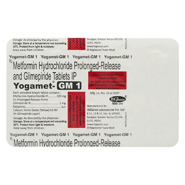 YOGAMET GM 1mg Tablet 10's