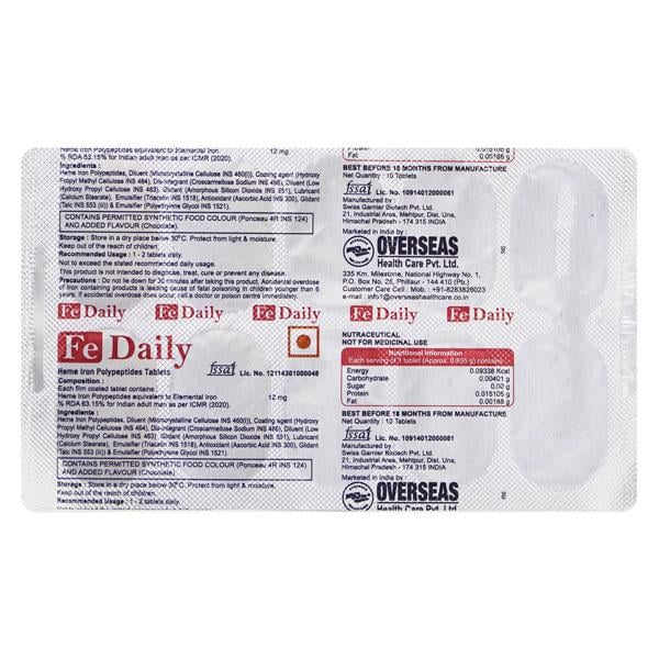 FE DAILY Tablet 10's - Global Surgicals