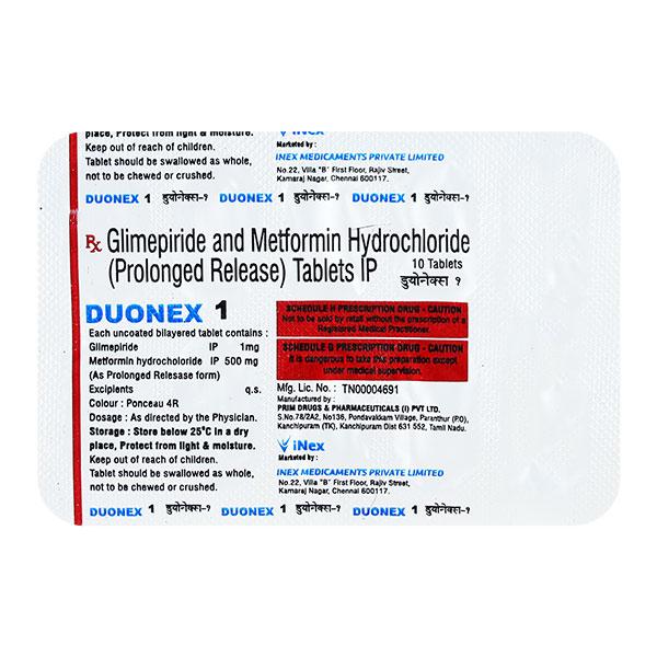 Duonex 1mg Tablet 10'S