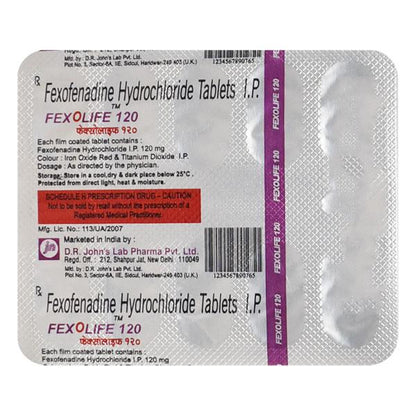 FEXOLIFE 120mg Tablet 10's - Global Surgicals