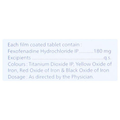 FEXOZIDE 180mg Tablet 10's - Global Surgicals