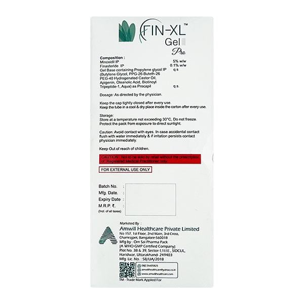 FIN XL PRO 5% Gel 60gm - Global Surgicals