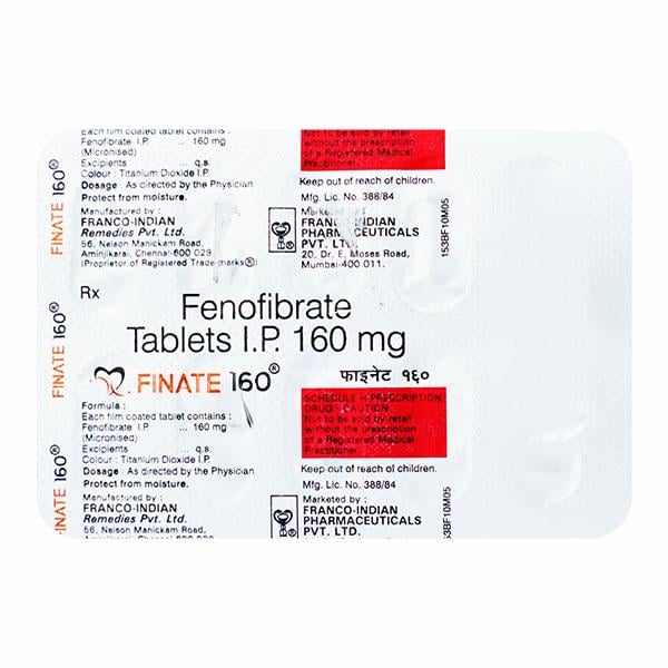 Finate 160mg Tablet 10'S - Global Surgicals