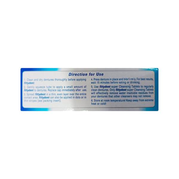 FITTYDENT SUPER ZINC FREE DENTURE ADHESIVE Cream 20gm - Global Surgicals