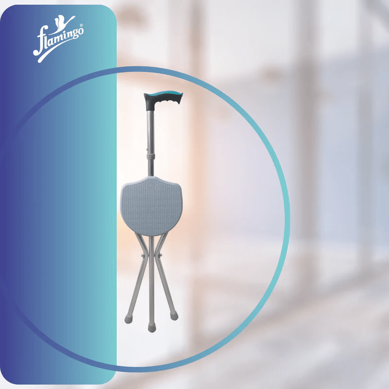 Flamingo Classic Walking Stick with Seat - Global Surgicals