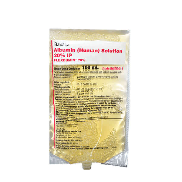 Flexbumin 20% Infusion 100ml Injection - Global Surgicals